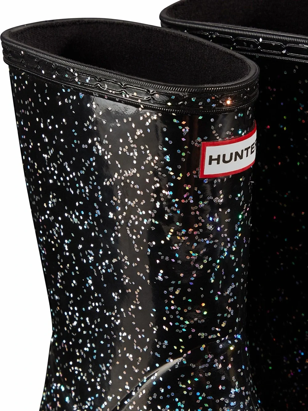 Hunter Kids' Black Glitter Boots